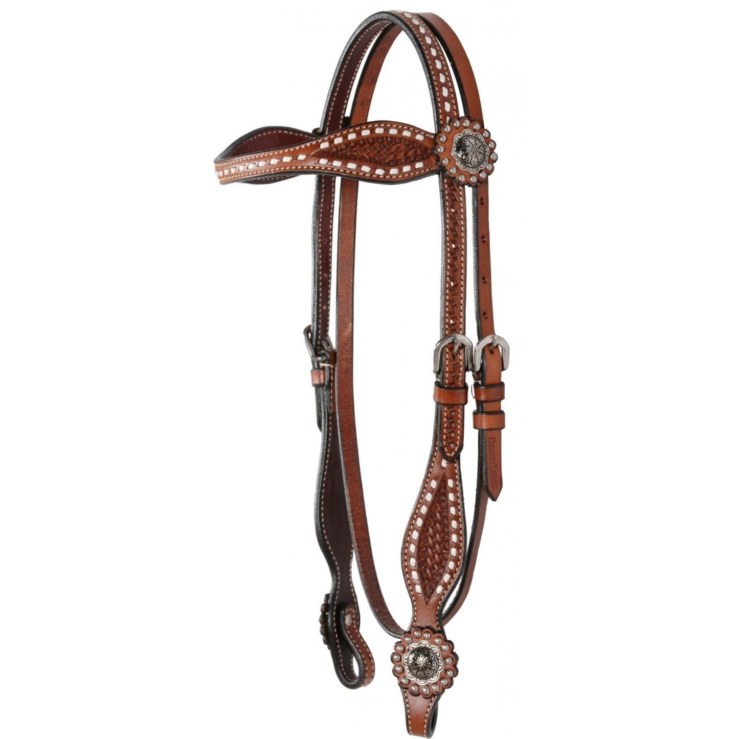 Western Rawhide Bride Buck Browband Chataigne