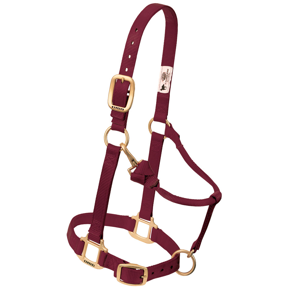 Weaver Original Adjustable 1 Inch Nylon Halter Burgundy, Small