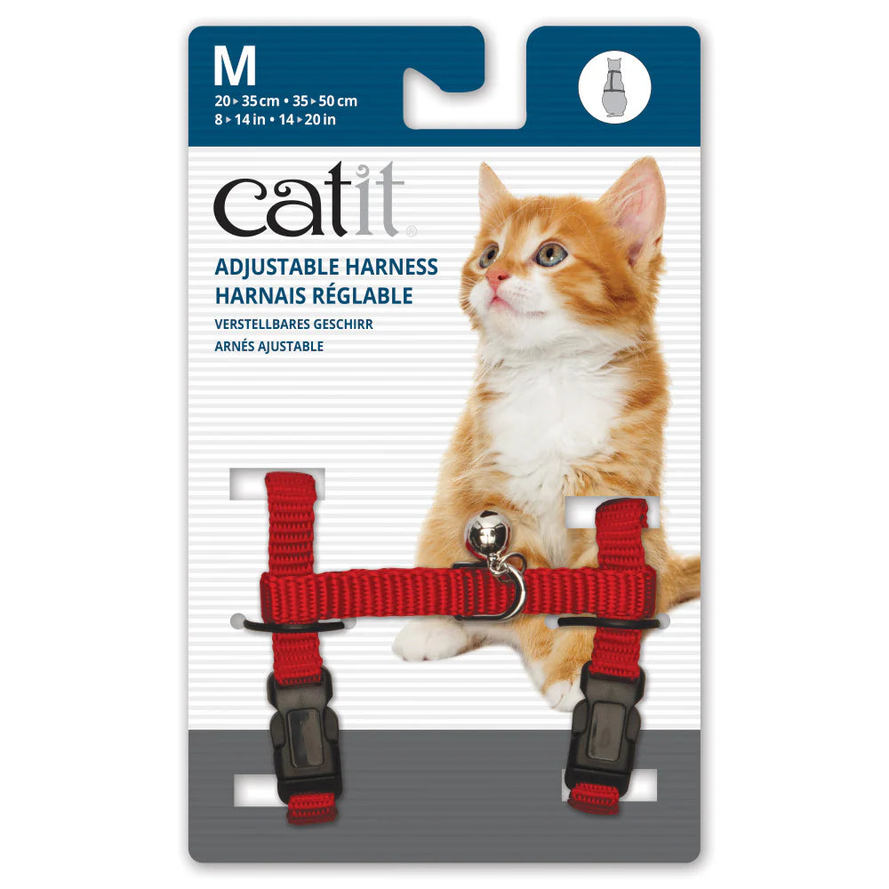 Catit Harnais Ajustable rouge moyen