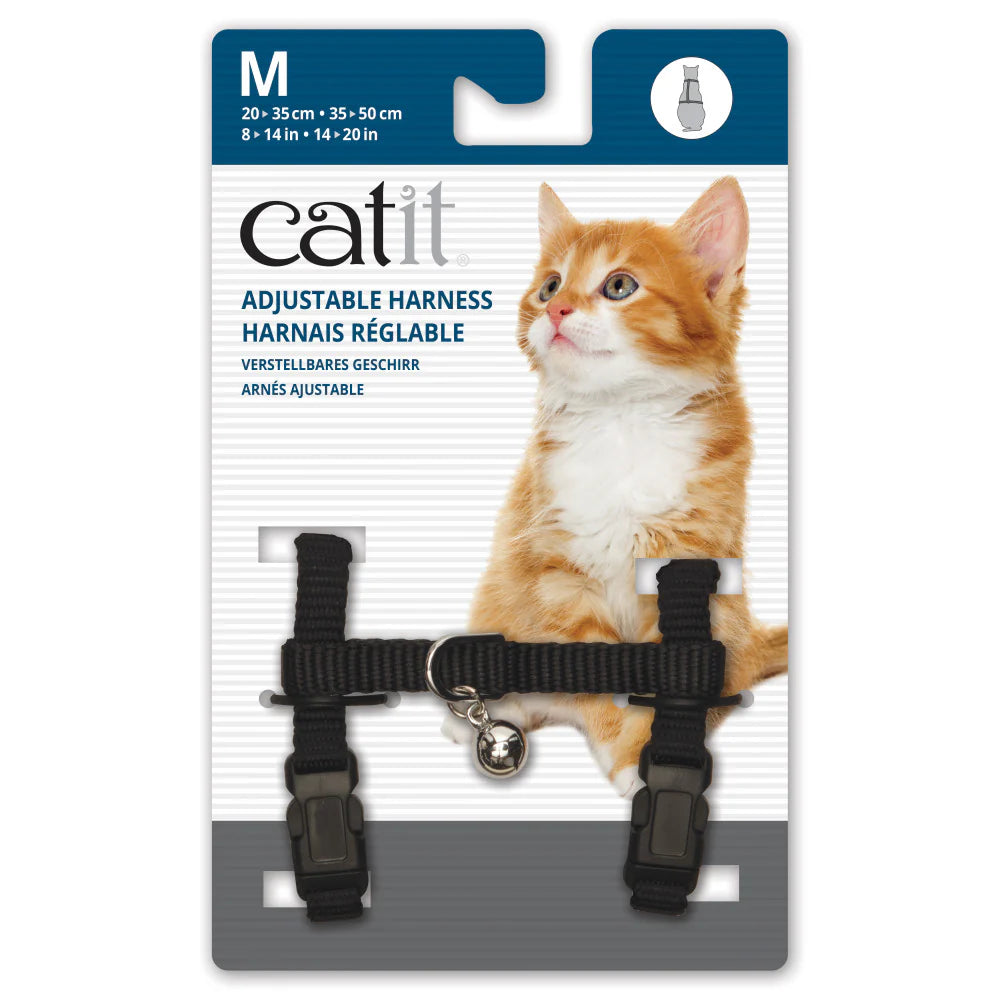Catit Harnais Ajustable noir moyen
