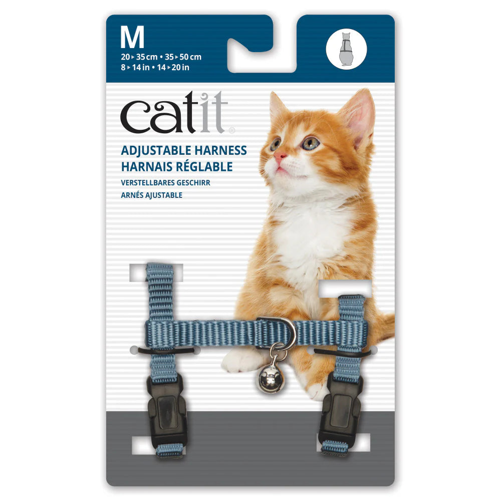 Catit Harnais Ajustable bleu moyen
