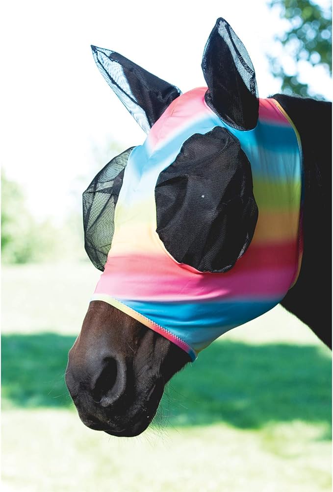 Weaver Rainbow Lycra Fly Mask, Large