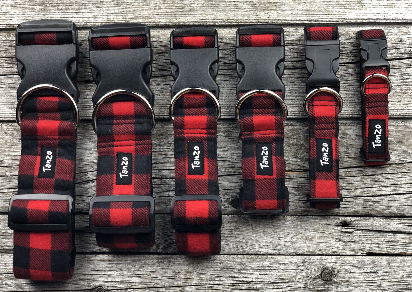 Tanzo Creations Red & Black Checkered Necklace Small 3/4 (9-13 inches)