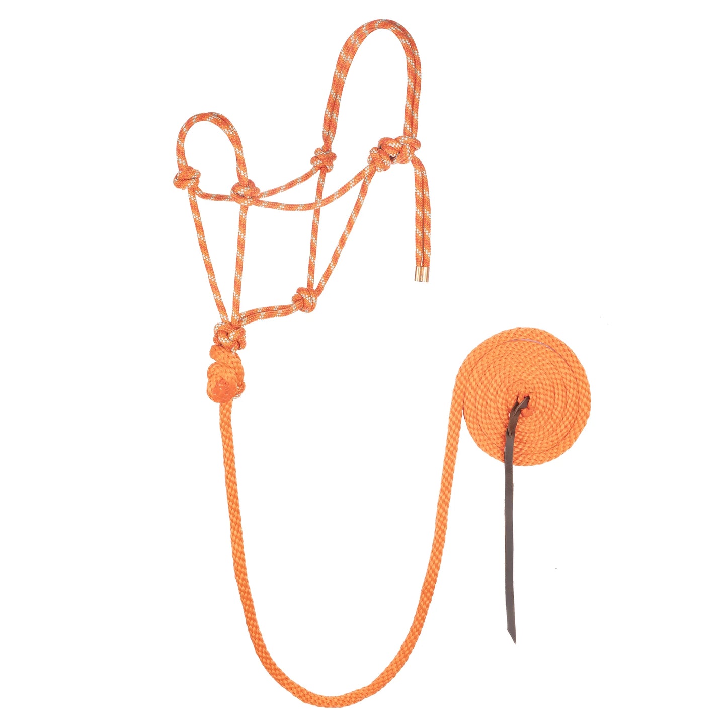 Weaver Rope Halter with Leash Orange/Mint