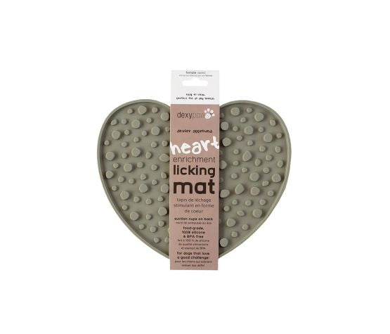 Dexypaws Heart Shaped Lick Mat Khaki