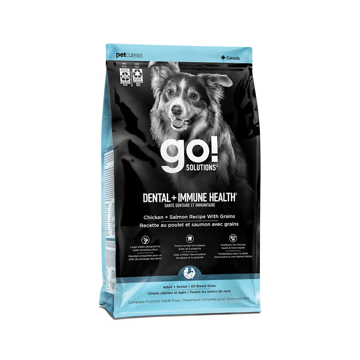 Go Santé Dentaire & Immunitaire Pour Chien Poulet Et Saumon Avec Grains 18lbs - Sabots et Museaux