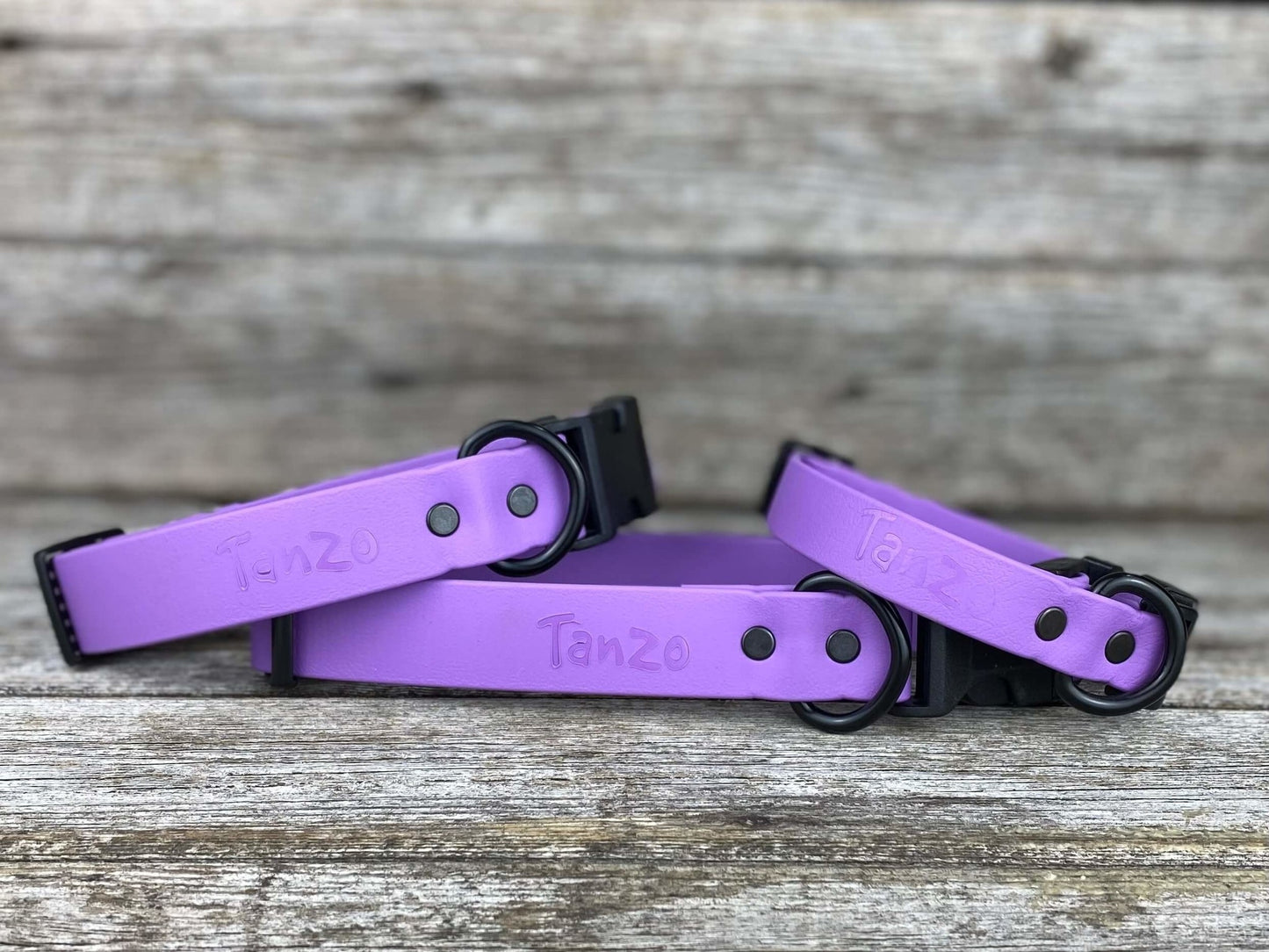 Tanzo Creations Biothane Amethyst Necklace Small 9.5 to 13 inches