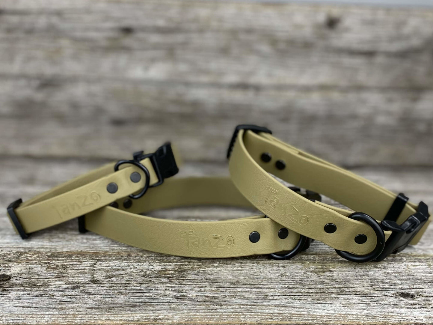 Tanzo Creations Sahara Beige Biothane Necklace Extra Large 17.5 to 28 inches