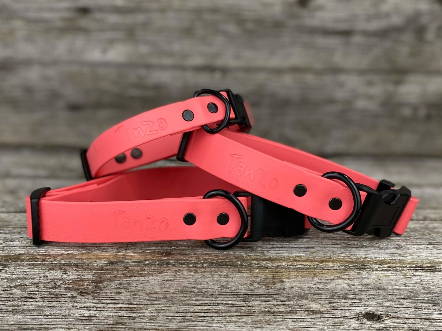 Tanzo Creations Biothane Coral Necklace Small 9.5 to 13 inches