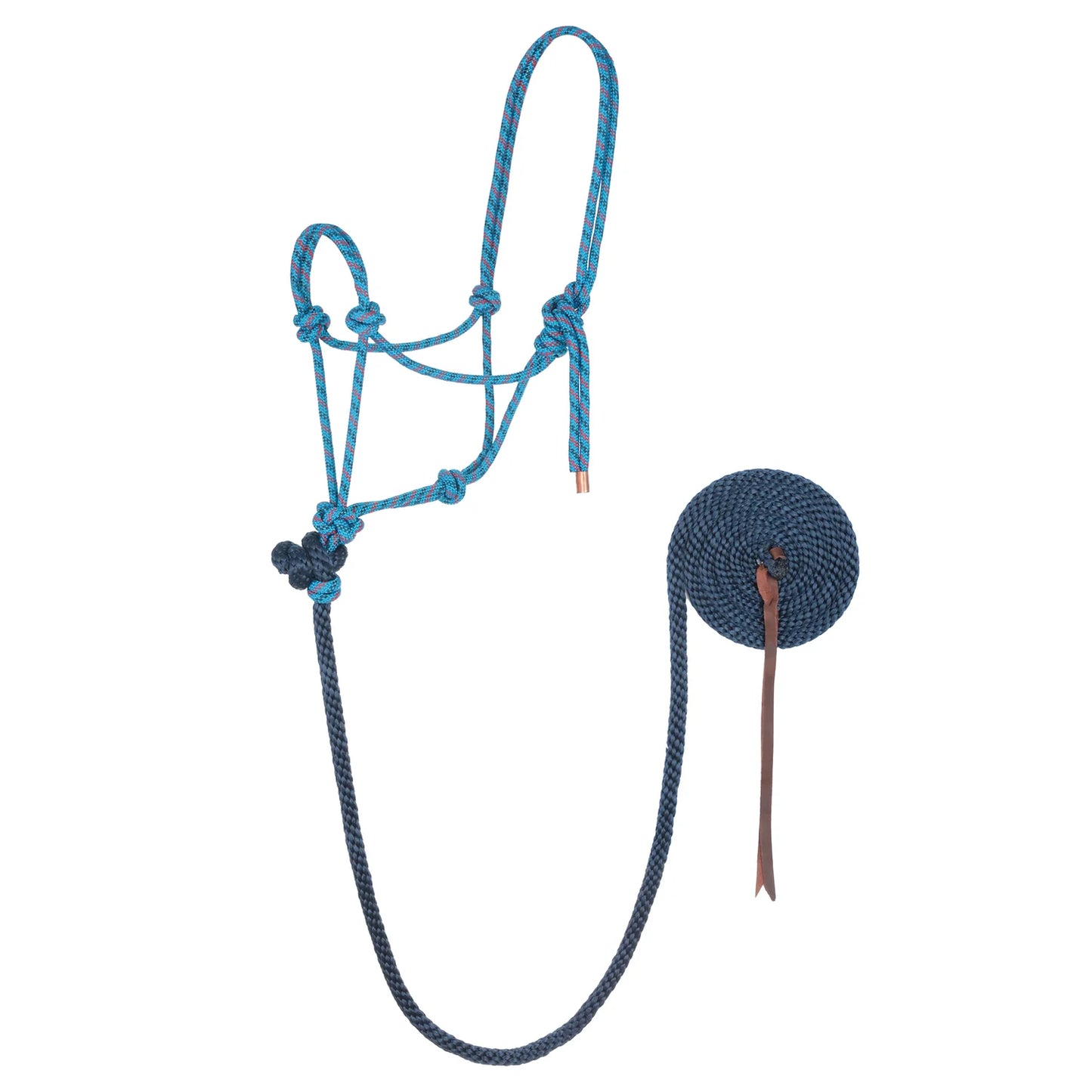 Weaver Rope Halter with Leash Hurricane Blue/Red/Navy