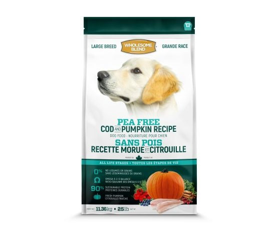 Wholesome Blend Large Breed Dog Pea Free Cod & Pumpkin 11.36 kg