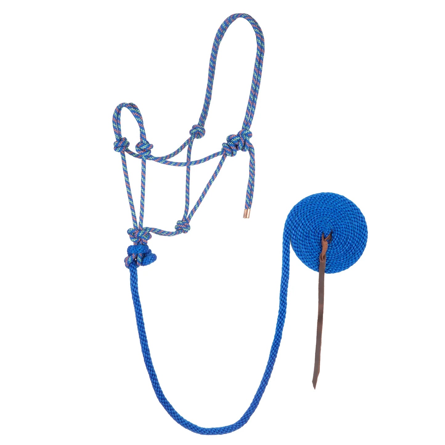 Weaver Rope Halter with Leash Blue/Orange/Lime