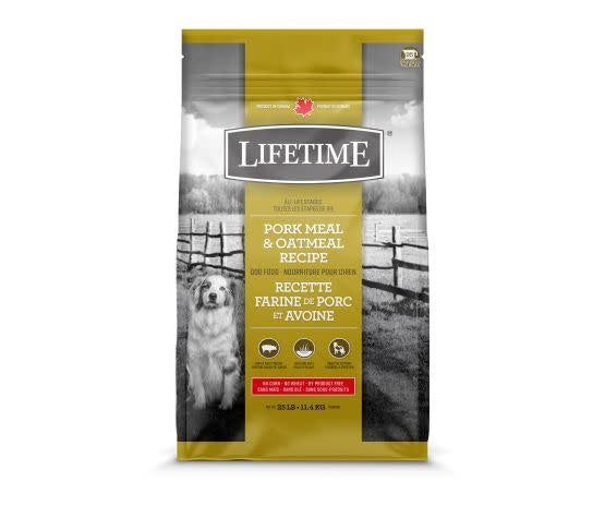 Lifetime Pork & Oatmeal Dog Food 25 lbs