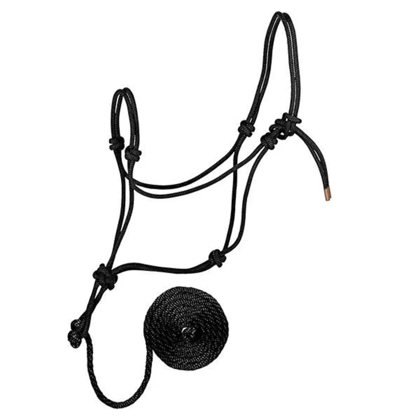 Weaver Rope Halter with Leash Black