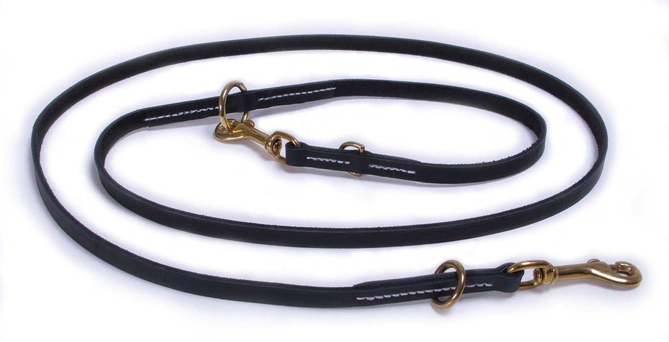 Hunter Laisse De Dressage Cuir Noir - Sabots et Museaux