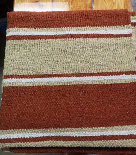 Navajo Saddle Blanket Sand, Rust and White