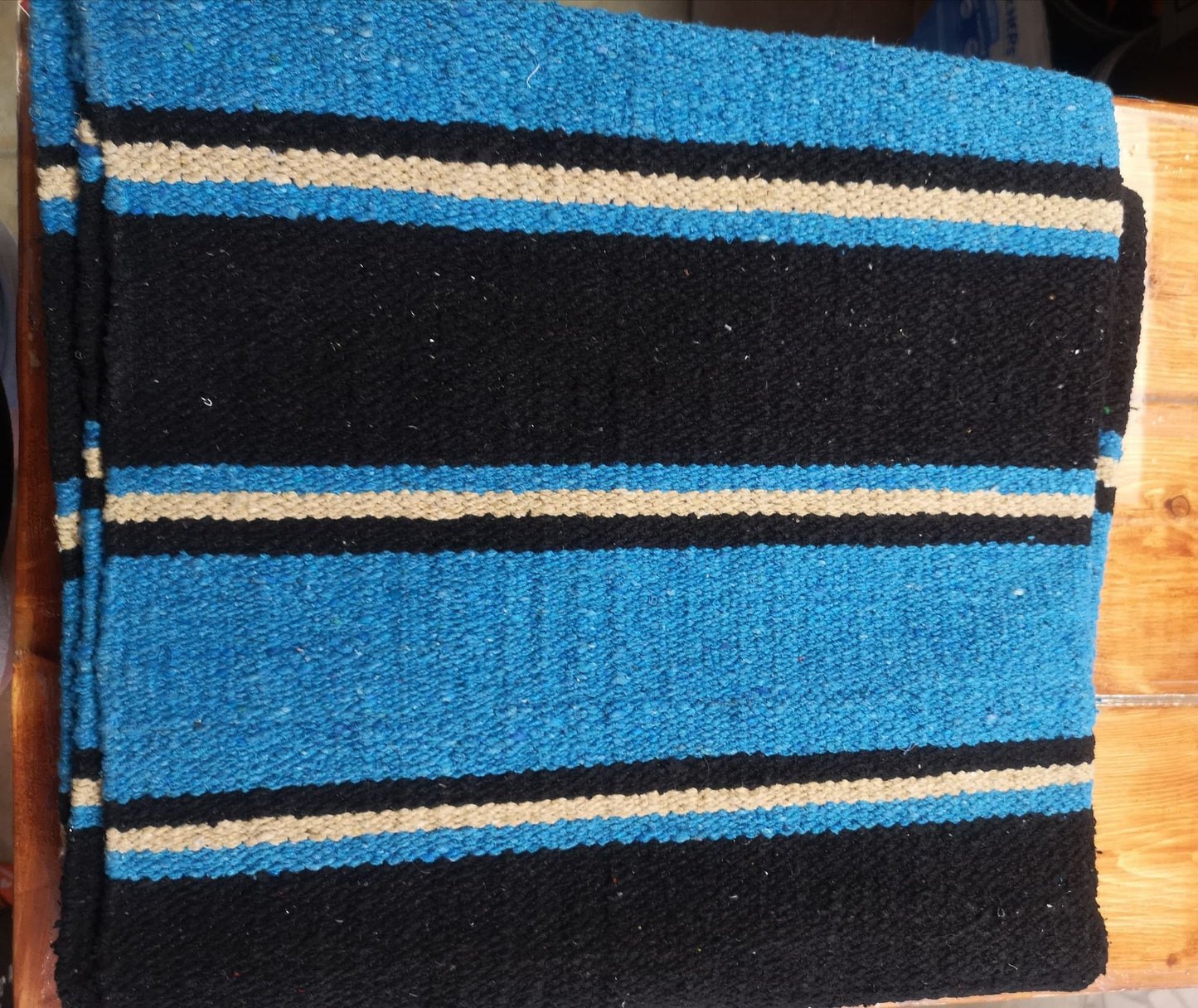 Navajo Saddle Blanket Turquoise, Black &amp; Tan