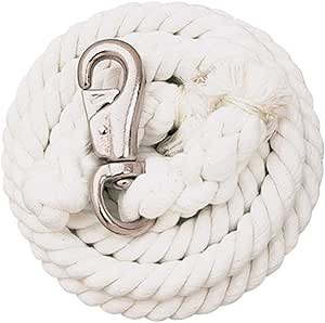 Mustang White Cotton Leash 10'