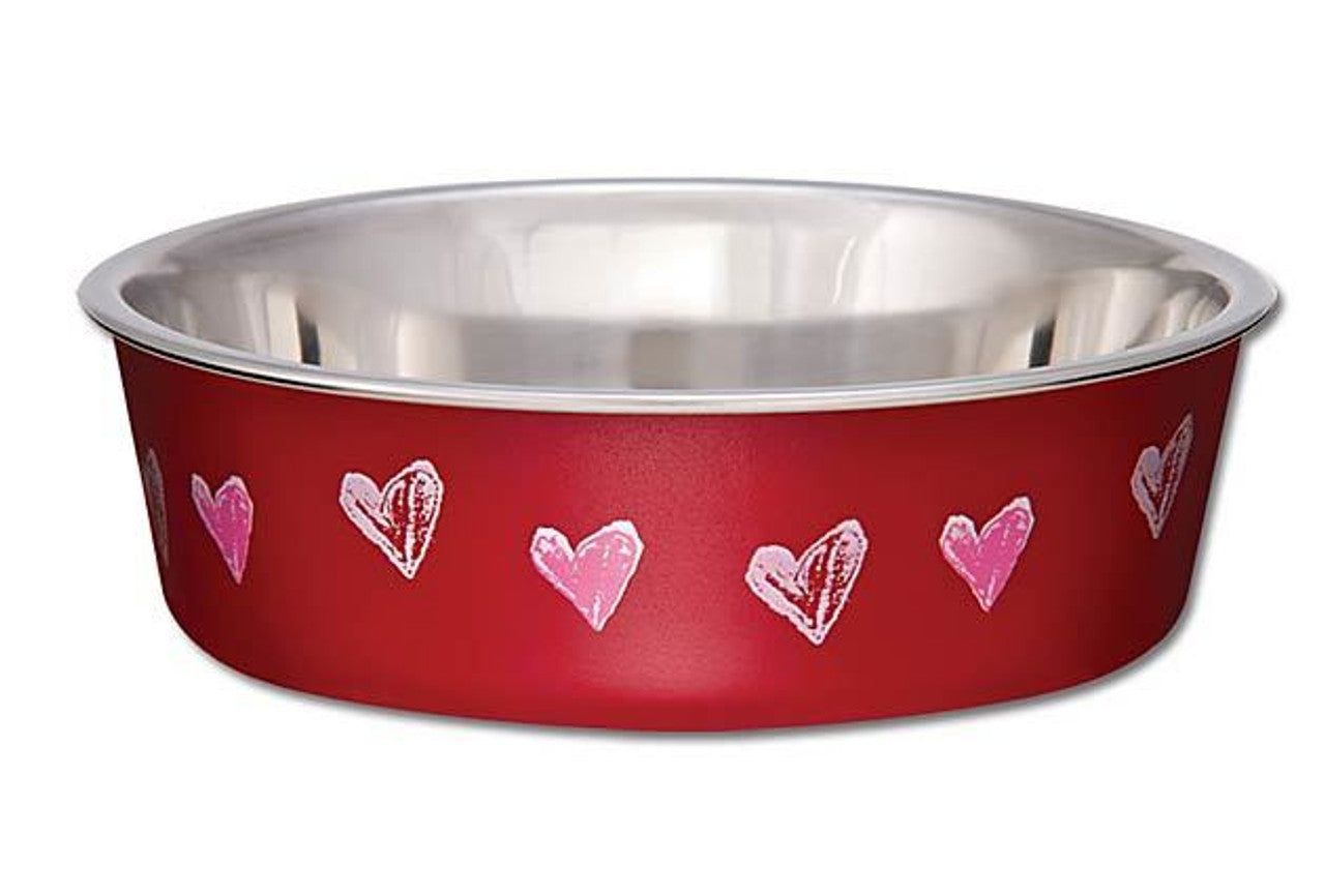 Loving Pets Bol Rouge avec coeurs Très Petit