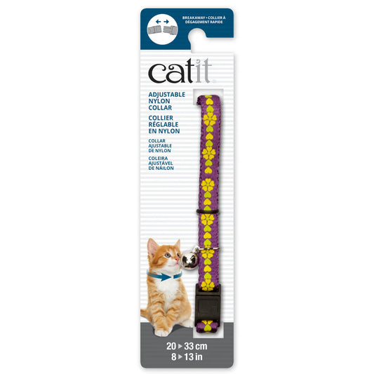 Catit Collier Nylon violet/fleurs 20-33cm