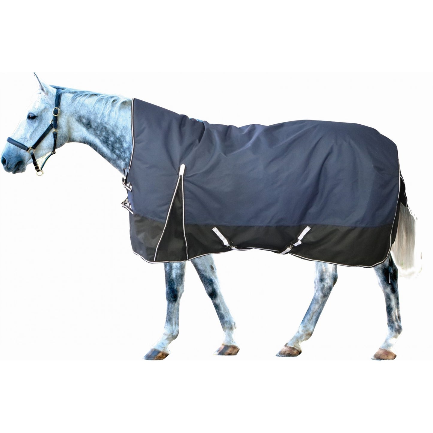 Century Couverture Hiver Avec Col 1200 D Bleu Royal Et Noir 72 Pouces