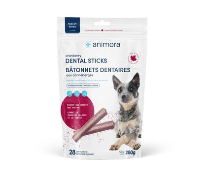 Animora Cranberry Dental Sticks for Medium Dogs (28 Count)