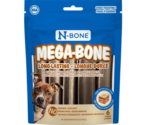 N-bone Mega-bone Bâtonnet à Mâcher Longue Durée, Beurre D'arachides & Gelée