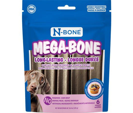 N-bone Mega-bone Bâtonnet à Mâcher Longue Durée, Muffin Bleuet Et Citrouille