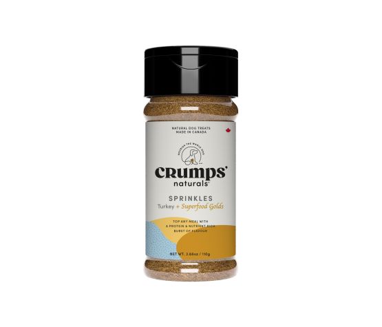 Crumps Naturals Gâteries Pour Chien, Flocons à Saupoudrer Dinde + Superaliment Or