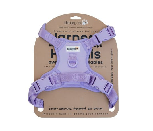 Dexypaws Harnais Sans Traction Lilas - Très Grand
