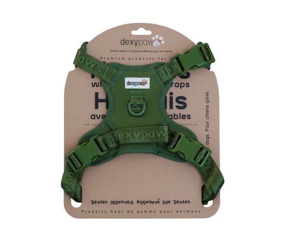 Dexypaws Harnais Sans Traction Vert Camouflage - Très Grand
