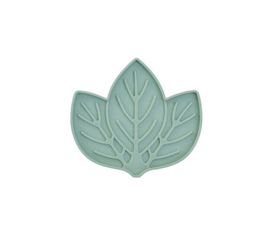 Dexypaws Tapis De Léchage Stimulant En Forme De Feuille, Vert Sauge