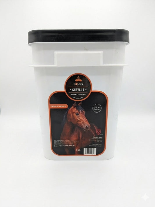 Soucy Equimin Supplément Vitamines & Minéraux Chevaux moulu 7kg - Sabots et Museaux