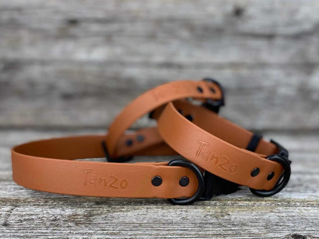 Tanzo Creations Biothane Necklace Caramel Small 9.5 to 13 inches