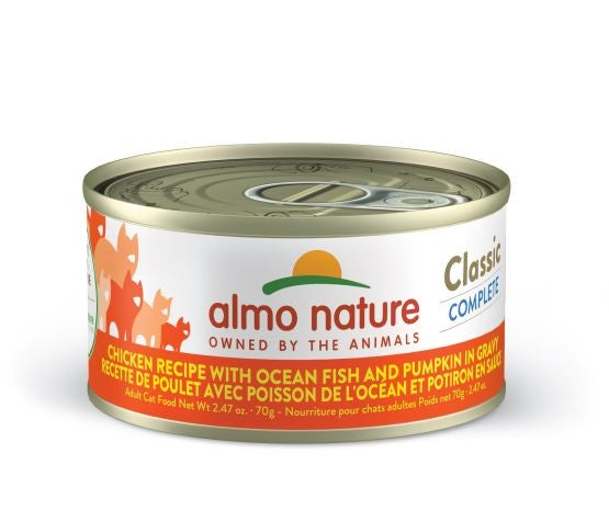 Almo Classic Complete Poulet avec poisson de l'océan et potiron en sauce 70 gr