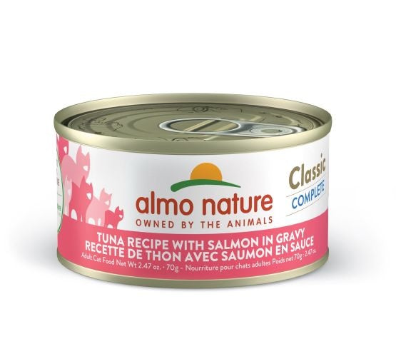 Almo classic complete thon avec saumon en sauce 70 gr - Sabots et Museaux