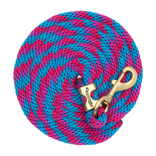 Weaver Laisse 10" brass 225 - Ruban Bleu Ouragan/ Rose/ Mauve