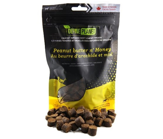 Define Planet Treats Peanut Butter, Honey, Crickets &amp; Lamb Liver 170g