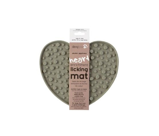 Dexypaws Heart Shaped Lick Mat Khaki