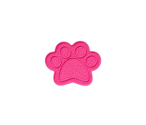 Dexypaws Tapis de léchage forme d'empreinte de patte rose