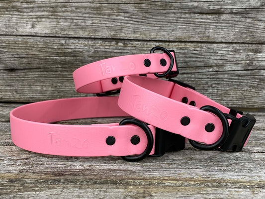 Créations Tanzo Collier Biothane Rose pâle Moyen 11,5 à 16 pouces