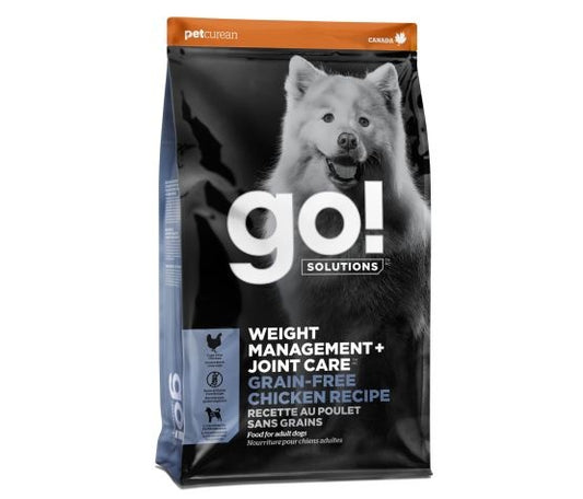 Go Contrôle du poids + Articulations sans grains pour chien poulet 22 lbs