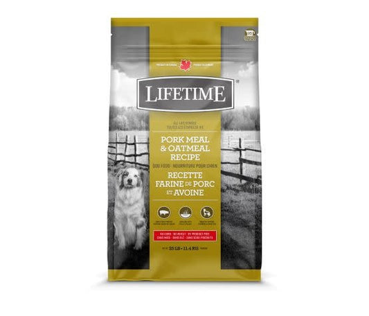 Lifetime Pork &amp; Oatmeal Dog Food 25 lbs