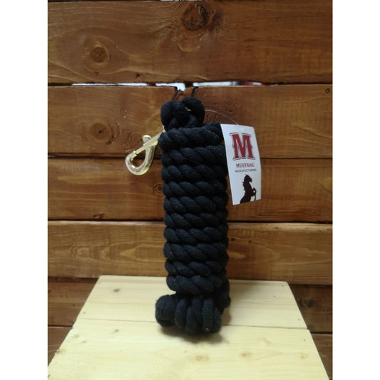 Mustang Black Cotton Leash 10'